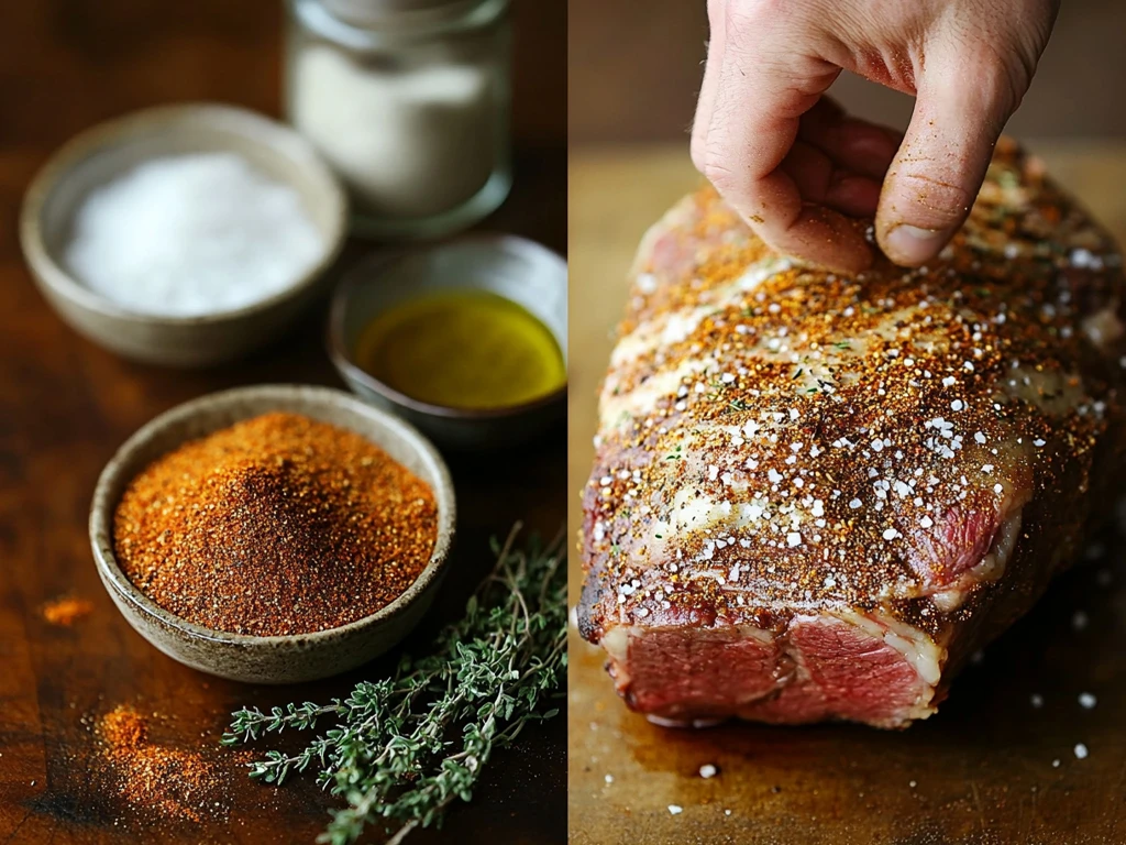 Seasoned Prime Rib with Dry Rub and Fresh Herbs