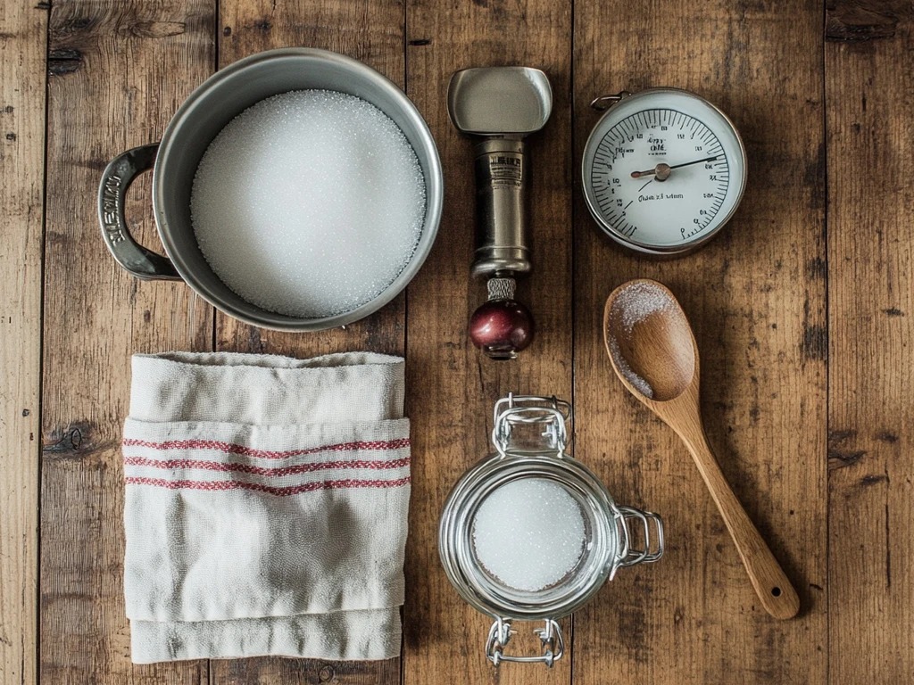 Sugar Syrup Ingredients and Tools