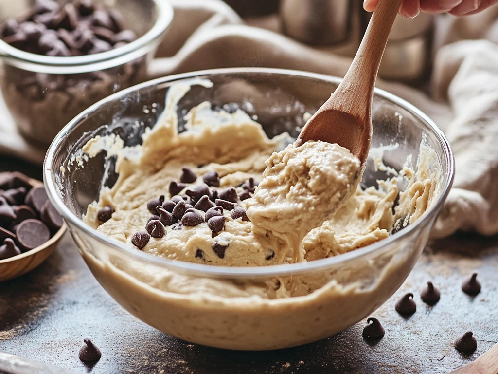 Baking Process: Adding Pudding Mix to Cookie Dough