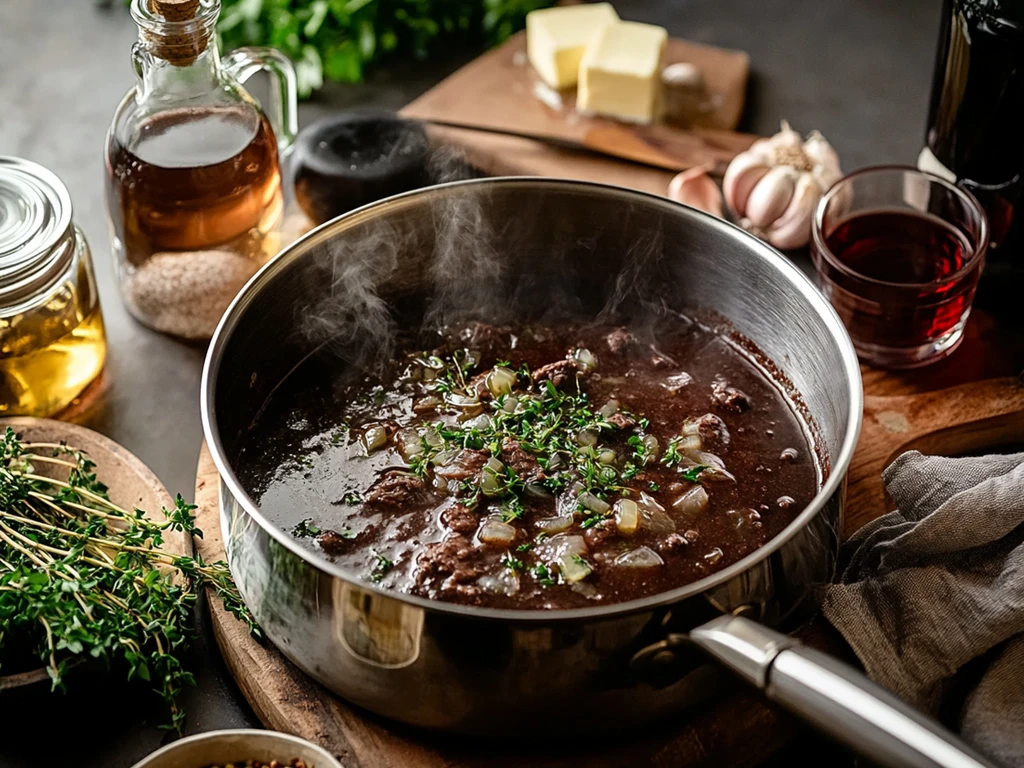 Rich Au Jus Sauce Preparation