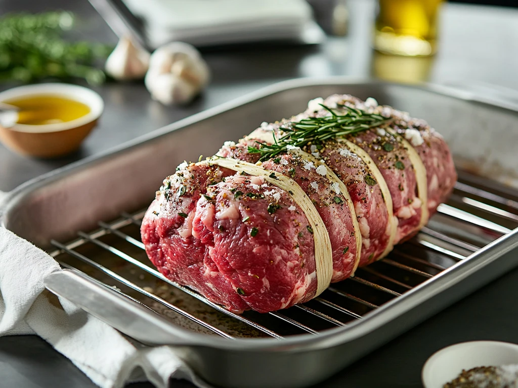 Seasoning and Preparing Boneless Prime Rib