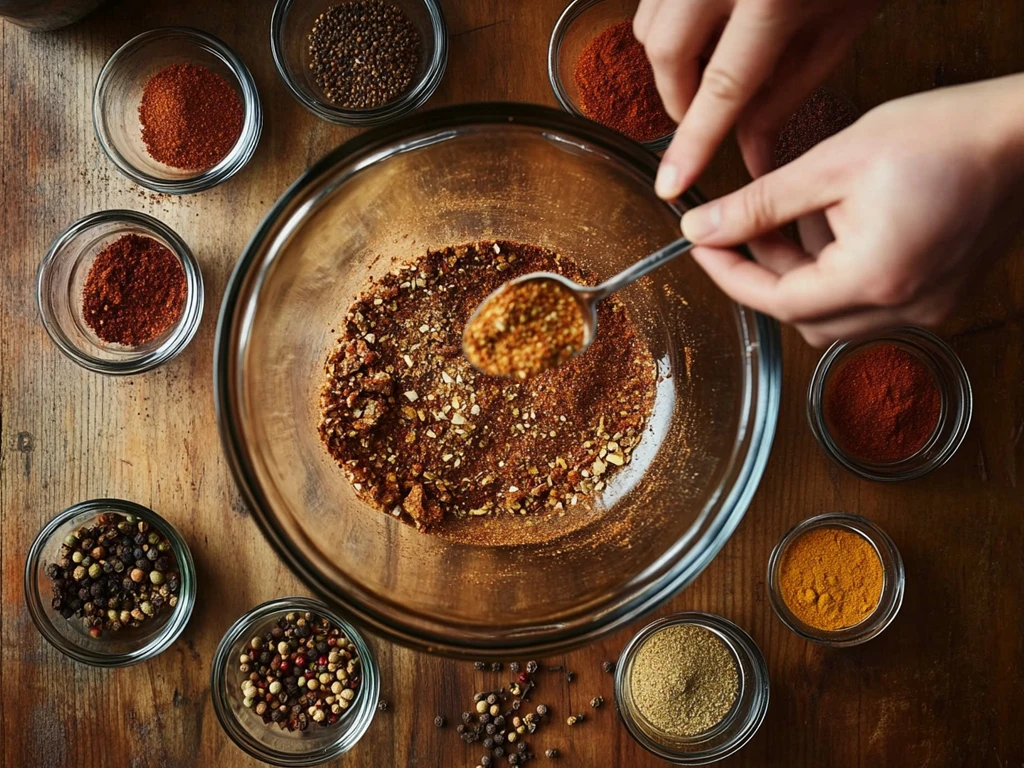 Mixing Prime Rib Roast Rub Ingredients