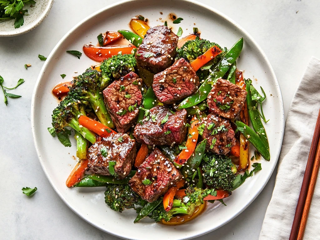 Sautéed Tenderloin Tips with Vegetables