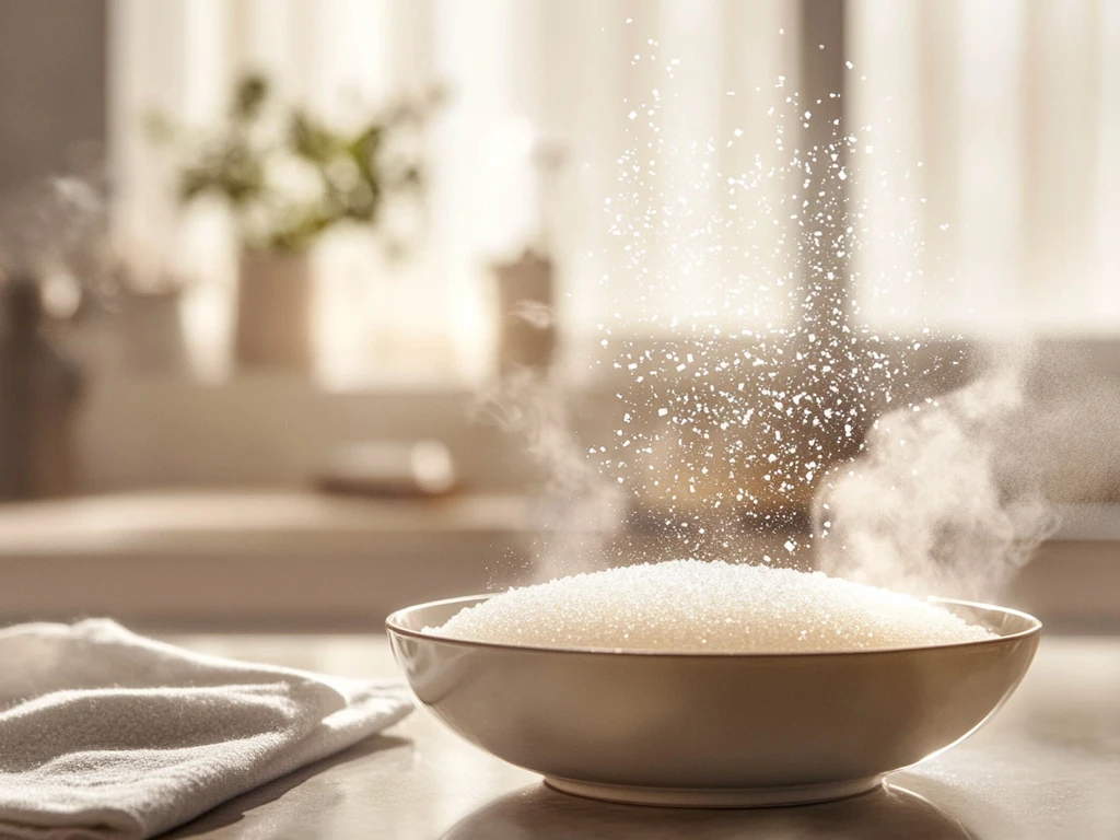 Close-Up of Sugar Dissolving in Water