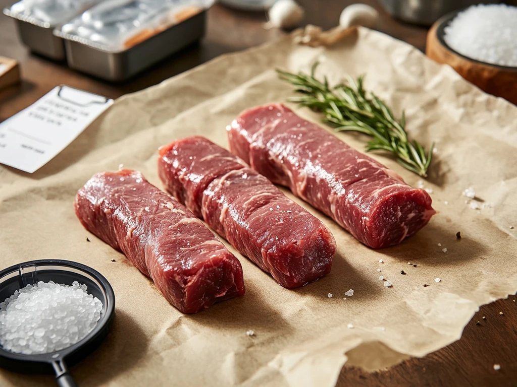 Fresh Beef Tenderloin Tips on Butcher Paper