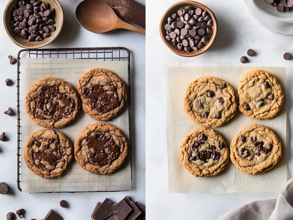 Comparing Perfect and Flat Chocolate Chip Cookies