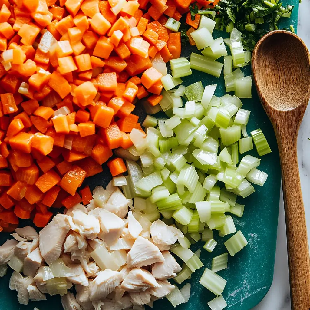 Chopped Ingredients for Demos Chicken Rice Soup