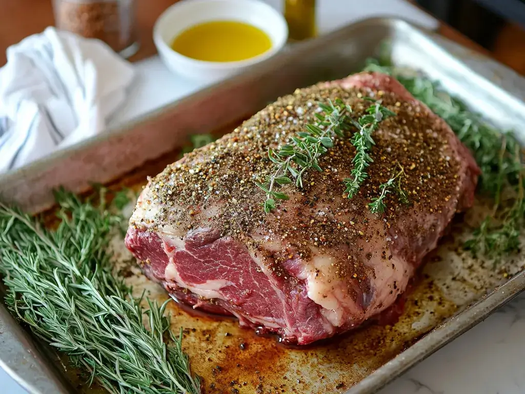 Seasoned Prime Rib with Binder-Coated Surface