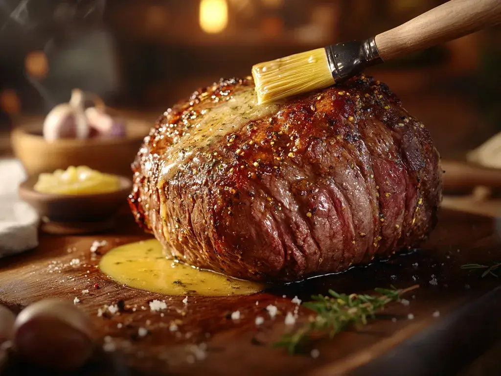 Prime Rib Basted with Herb-Infused Butter