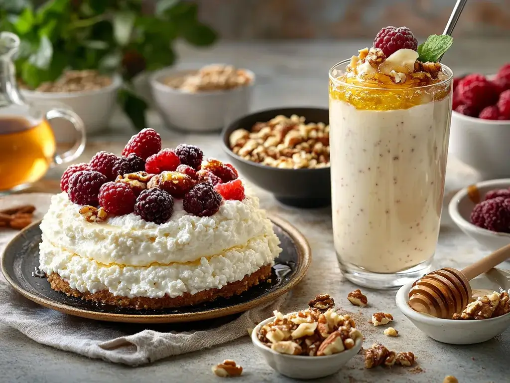 Cottage Cheese Cheesecake and Sweet Smoothies