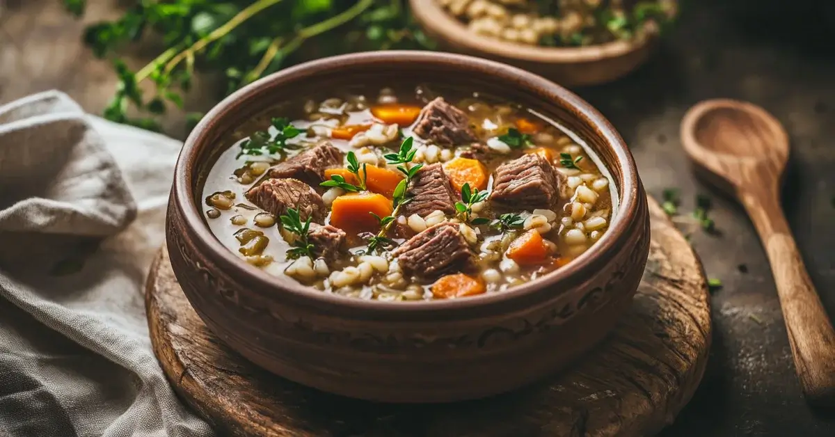 How long to cook beef barley soup in an Instant Pot