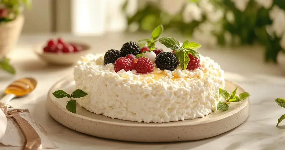 Cottage Cheese Dish with Fresh Fruits and Honey