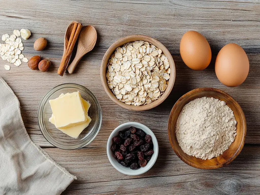 Ingredients for Sugar-Free Oatmeal Raisin Cookies