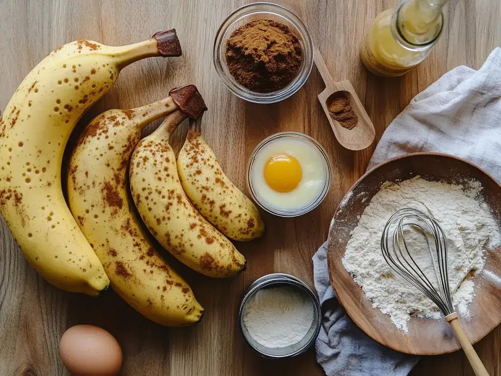 Ingredients for Butter-Free Banana Bread