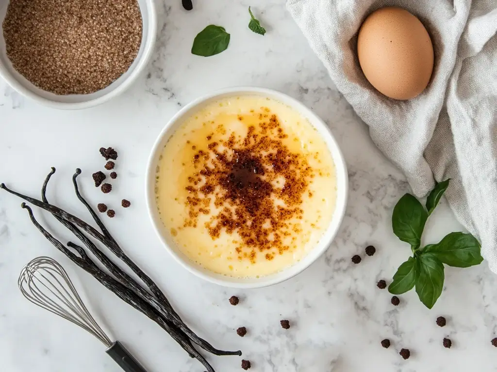 Ingredients for Crème Brûlée Dessert