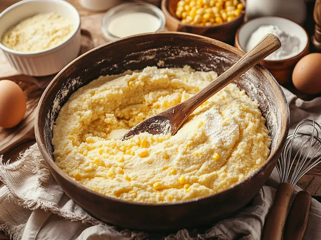 Preparing Southern Cornbread Batter