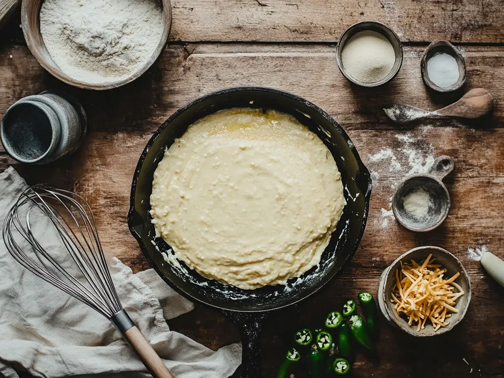 Cornbread in Cast Iron Skillet with Add-Ins