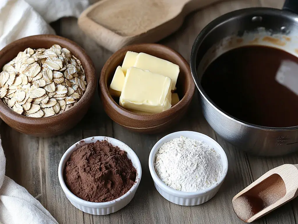 Ingredients for Perfect No Bake Oatmeal Cookies