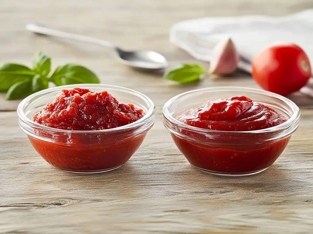 Side-by-Side Comparison of Tomato Paste and Ketchup