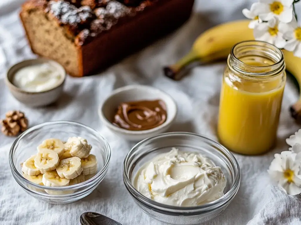 Ingredients for banana bread vegetable oil substitutes