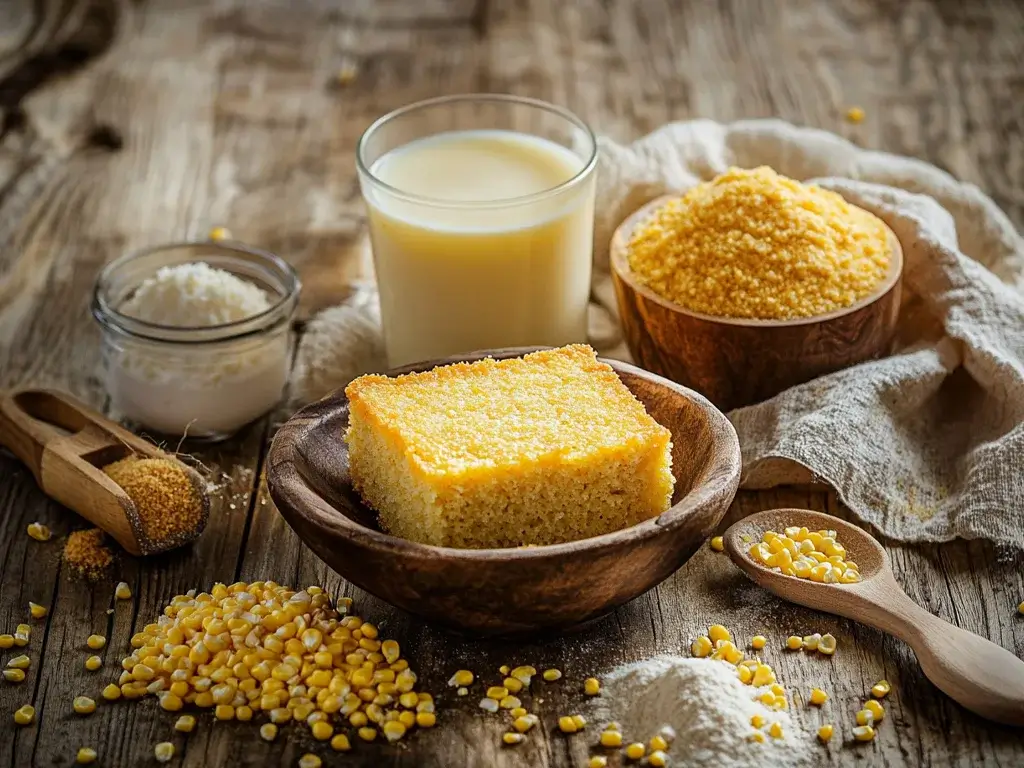 Southern Cornbread Ingredients Display