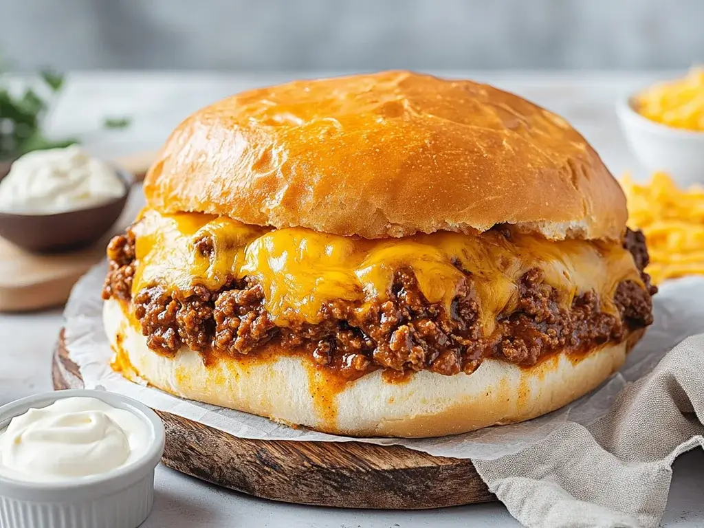 Melted Cheese on Sloppy Joe