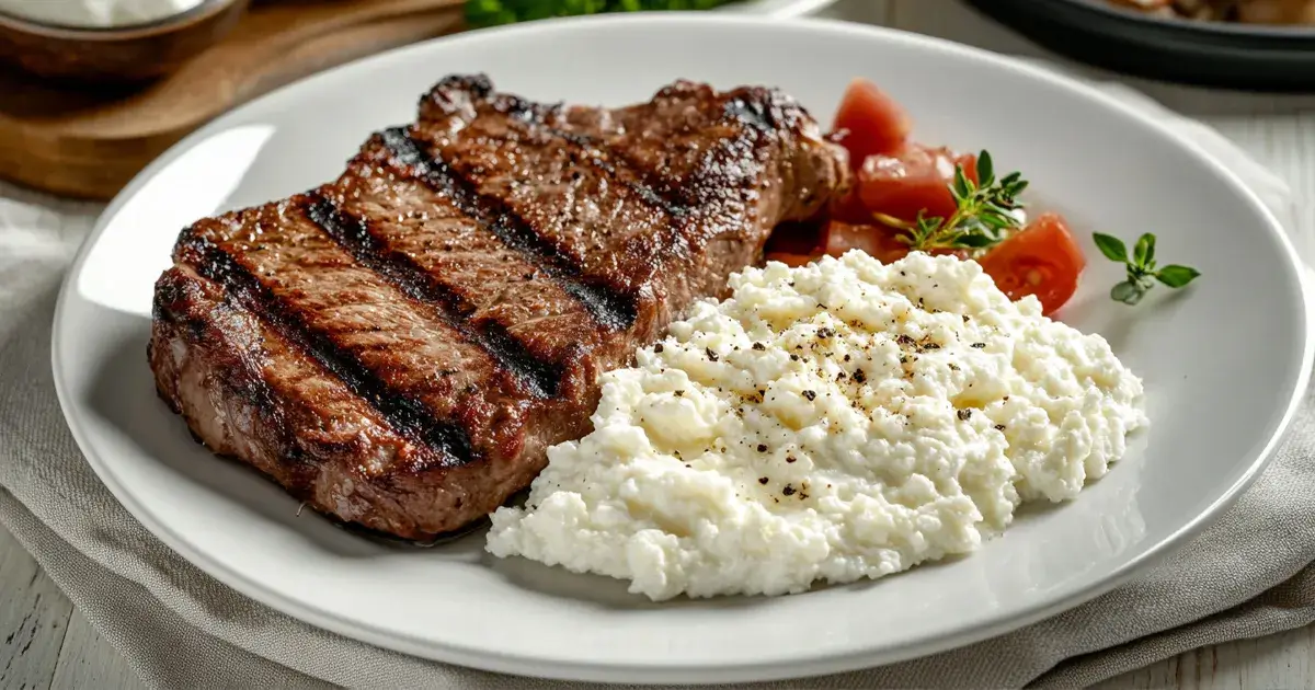 Cottage Cheese with Grilled Meats