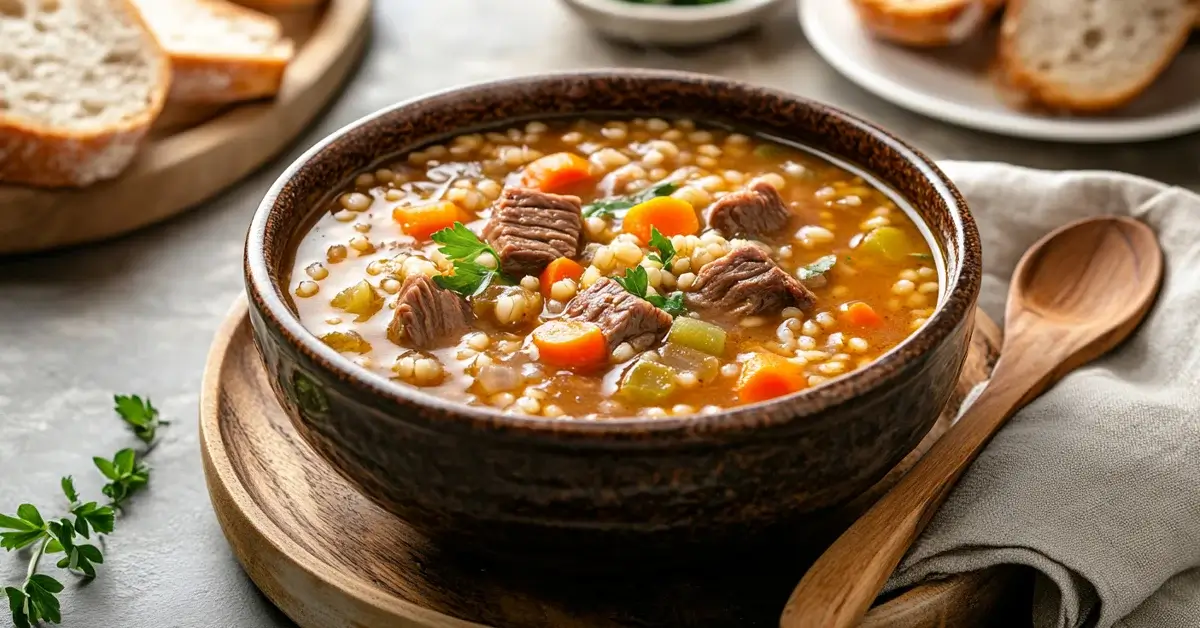 What spices go in beef barley soup