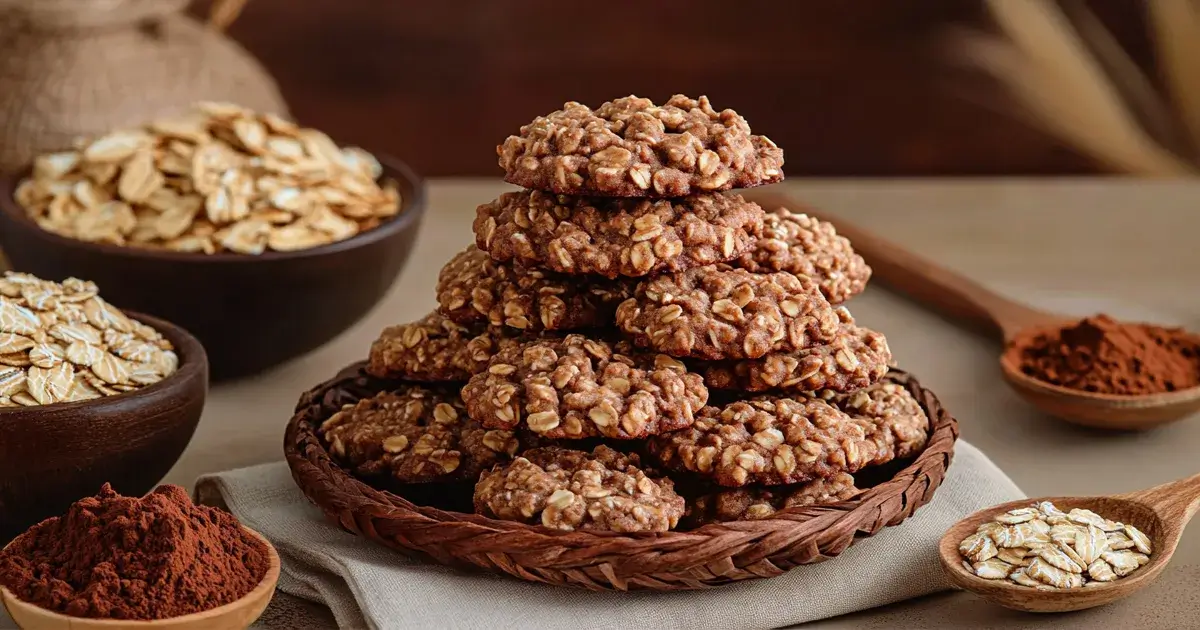 No Bake Oatmeal Cookies Highlighted with Perfect Texture