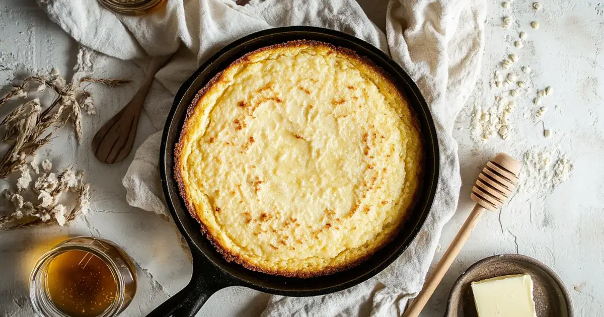 Traditional Southern Cornbread in Cast-Iron Skillet